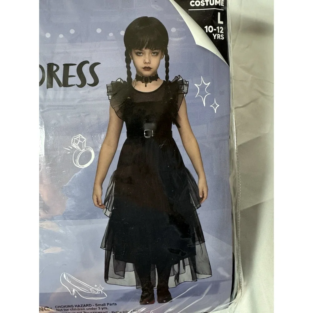 Spooktacular Creations Kids Black Costume Prom Dress Kids L 10-12 Pretend Play